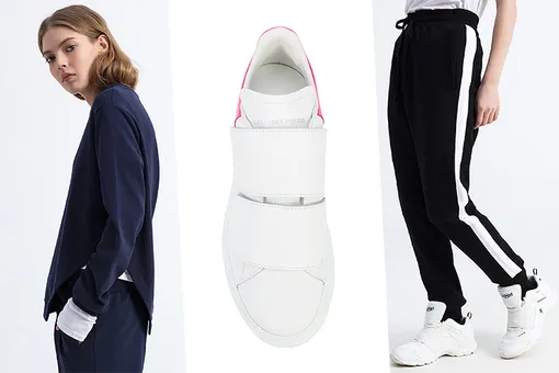 Толстовка ZASPORT с ассиметричным кроем, 4 350 рублей \ Кроссовки Alexander McQueen, 25 500 рублей \ Брюки спортивные на манжете ZASPORT 4 900 рублей Толстовка ZASPORT с ассиметричным кроем, 4 350 рублей \ Кроссовки Alexander McQueen, 25 500 рублей \ Брюки спортивные на манжете ZASPORT 4 900 рублей