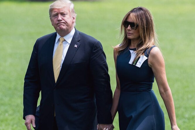 Мелания Трамп выбрала для выхода с мужем лаконичное платье Calvin Klein
