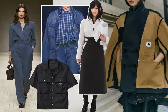 Рабочие комбинезоны и фартуки швей: почему униформа — один из главных модных трендов 2026-го