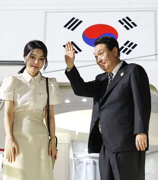 Первая леди Южной Кореи с мужем