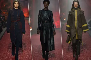 Из кожи вон: 16 луков Hermès с идеальными кожаными пальто, платьями и брюками