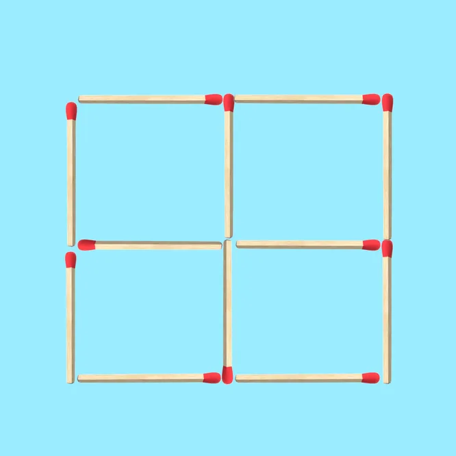 Поняли, как нужно переставить две спички, чтобы вышло 7 квадратов?