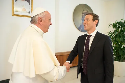 Папа Римский Франциск и Марк Цукерберг
