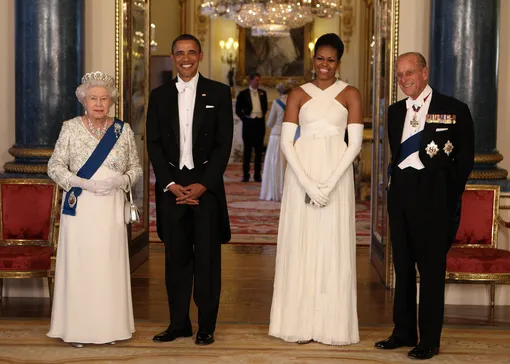 Елизавета II, Барак и Мишель Обама, принц Филипп