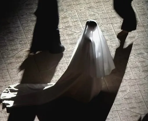 Ким Кардашьян в свадебном платье