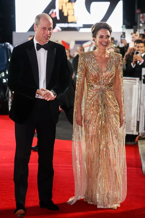 Принц Уильям и Кейт Миддлтон на премьере фильма «Не время умирать» в 2021 году