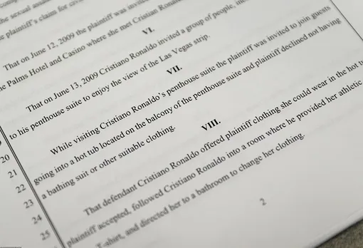 Судебный документ из дела против Криштиану Роналду