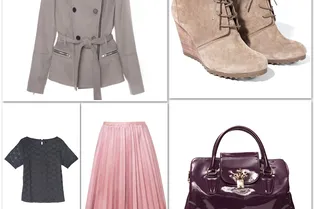 Кожаная юбка плиссе