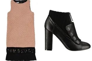 Шерстяное платье VS Ботильоны из кожи и шерсти