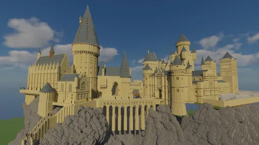 Копия замка Хогвартс, созданная в игре Minecraft Копия замка Хогвартс, созданная в игре Minecraft