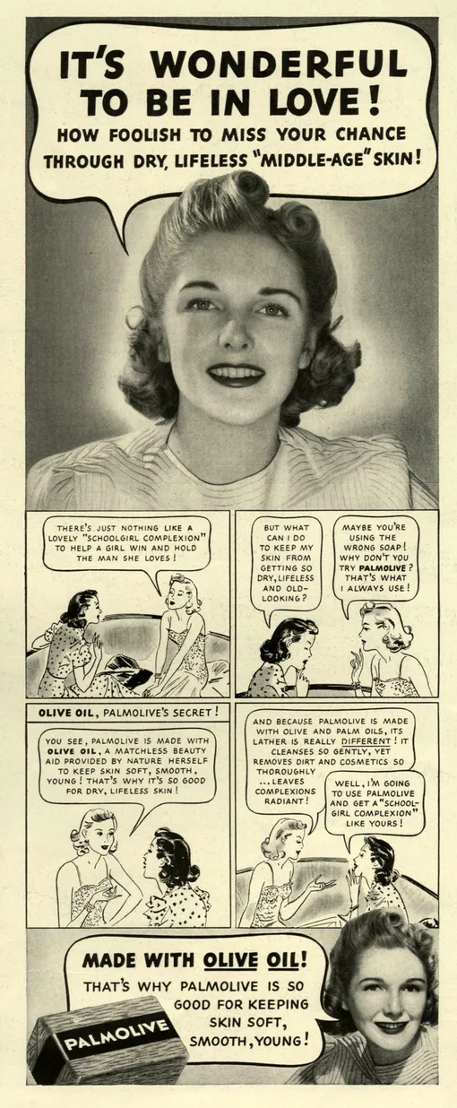 Реклама Palmolive в 1940х