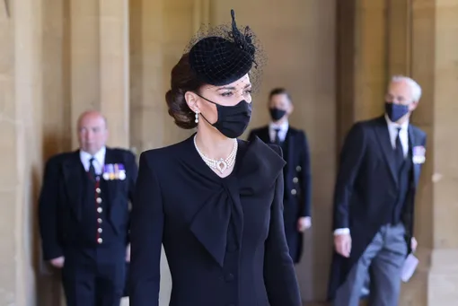 Кейт Миддлтон на похоронах принца Филиппа в 2021 году