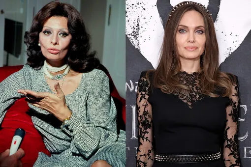 Софи Лорен, 1979 и Анджелина Джоли сейчас