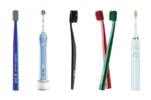 Зубные щетки: Curaprox, Oral-B PRO 500 Cross Action, Splat Whitening Hard, Swiss Smile и Philips Sonicare DiamondClean