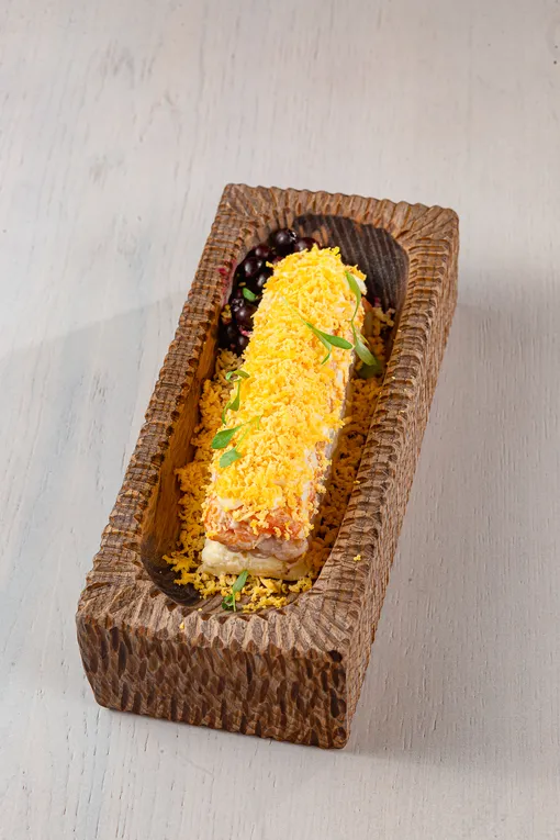 Мимоза с омулем из ресторана #СибирьСибирь