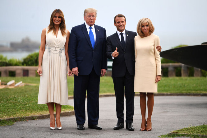Президенты Америки и Франции со своими женами