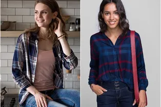 Как носить клетку этой осенью: 18 луков с рубашками и туниками Gloria Jeans