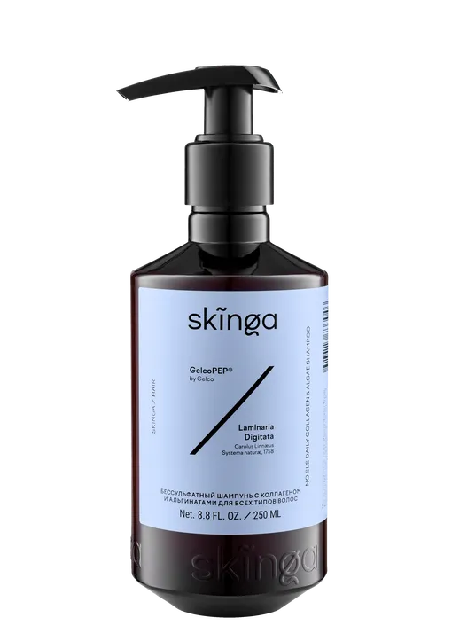Бессульфатный шампунь для волос с коллагеном и альгинатами Skinga, 750 руб.