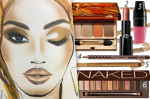 1 — Clarins Палитра для макияжа глаз Palette Yeux 4; 2 — Giorgio Armani Помада Rouge D'Armani; 3 — Lancôme Жидкая помада Matte Shaker; 4 — Vivienne Sabo Карандаш для глаз Regard Coquet; 5 — NYX Карандаш для глаз Slide on Pencil; 6 — Urban Decay Палетка для глаз Naked 1 — Clarins Палитра для макияжа глаз Palette Yeux 4; 2 — Giorgio Armani Помада Rouge D'Armani; 3 — Lancôme Жидкая помада Matte Shaker; 4 — Vivienne Sabo Карандаш для глаз Regard Coquet; 5 — NYX Карандаш для глаз Slide on Pencil; 6 — Urban Decay Палетка для глаз Naked