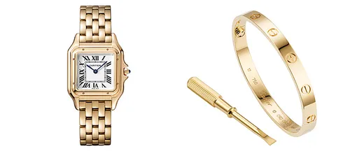 Часы Panthère de Cartier — цена по запросу; браслет Cartier Love — 412 000 рублей