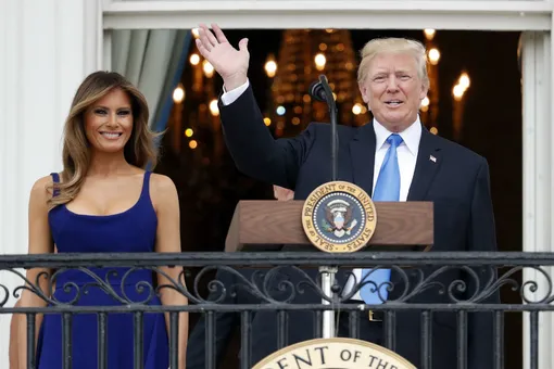Сразила наповал: Мелания Трамп в синем платье Esteban Cortázar в Белом доме