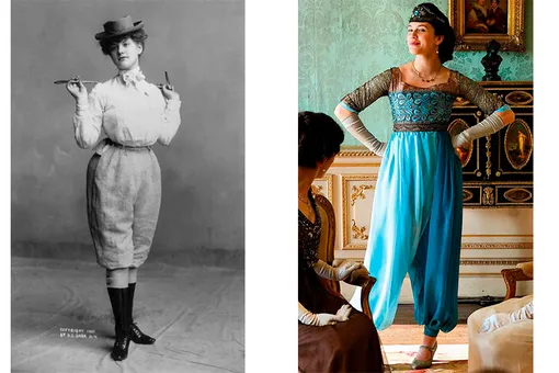 Первые вариации женских брюк \ Ансамбль от Поля Пуаре в сериале «Аббатство Даунтон»