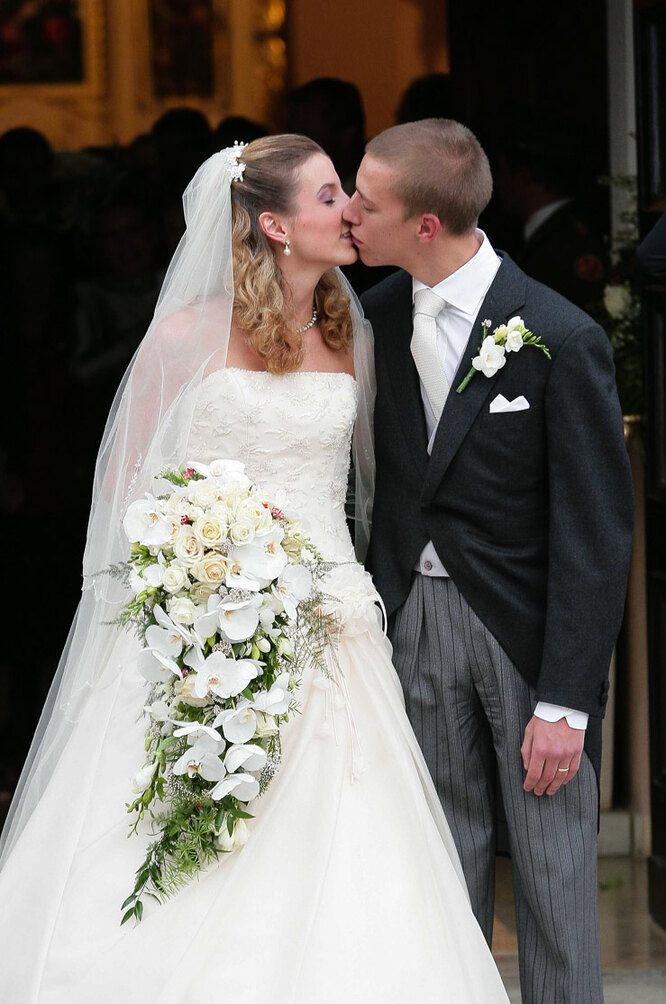 Принц Луи и принцесса Тесси Люксембургские в день свадьбы