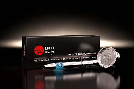 Насадка для душа Enhel Beauty очищает воду и насыщает ее водородом Насадка для душа Enhel Beauty очищает воду и насыщает ее водородом