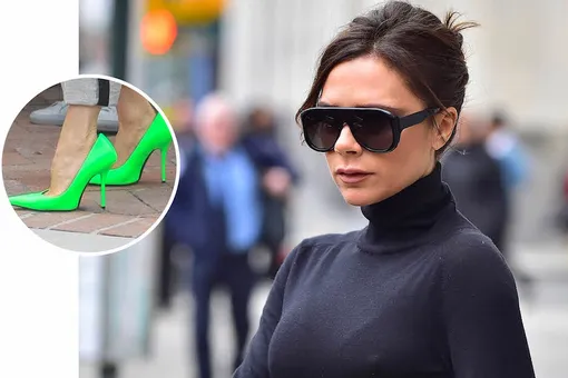 Виктория Бекхэм показала, с чем носить кислотно-зелёные лодочки Balenciaga Виктория Бекхэм показала, с чем носить кислотно-зелёные лодочки Balenciaga