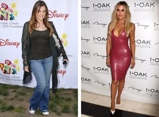 Хлои Кардашьян до и после похудения