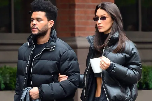 Люди в черном: Белла Хадид и The Weeknd в парном total black look в Нью-Йорке
