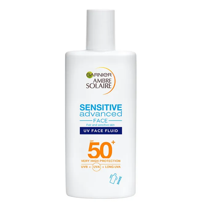 Солнцезащитный флюид для лица Sensitive Advanced Face, Ambre Solaire, Garnier, 609 руб.