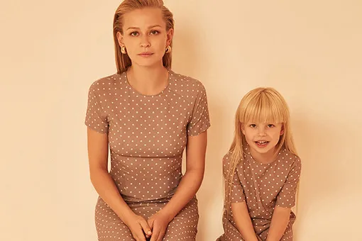 Юлия Пересильд и ее дочь от Алексея Учителя снялись для модного бренда