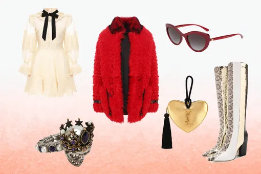 Шуба, Tom Ford; платье, Zimmermann; ботфорты, Sergio Rossi; клатч, Saint Laurent; кольцо Alexander McQueen; очки, Dolce&Gabbana Шуба, Tom Ford; платье, Zimmermann; ботфорты, Sergio Rossi; клатч, Saint Laurent; кольцо Alexander McQueen; очки, Dolce&Gabbana