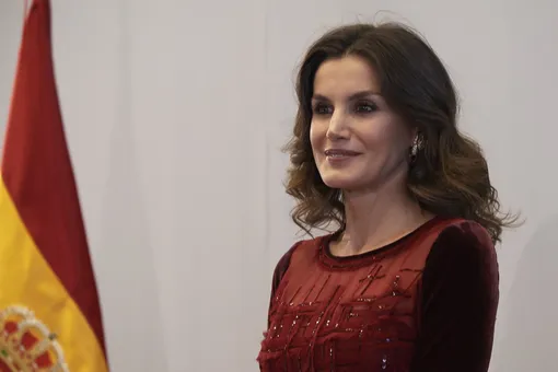 Королева Летиция выбрала для торжественного приема платье Carolina Herrera